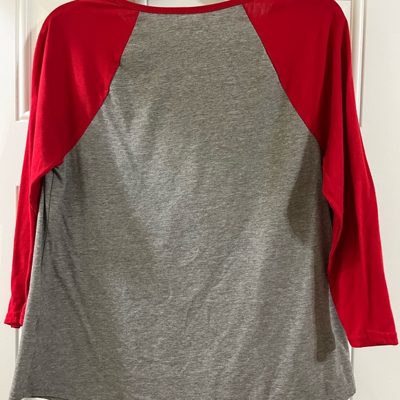 Holiday Time women’s size Large Christmas 3/4 length baseball style shirt. - Picture 3 of 4